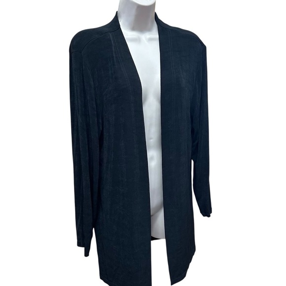 Amanda Sweaters - Amanda slinky acetate liquid cardigan women’s large black open front